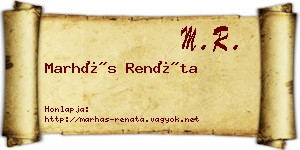 Marhás Renáta névjegykártya